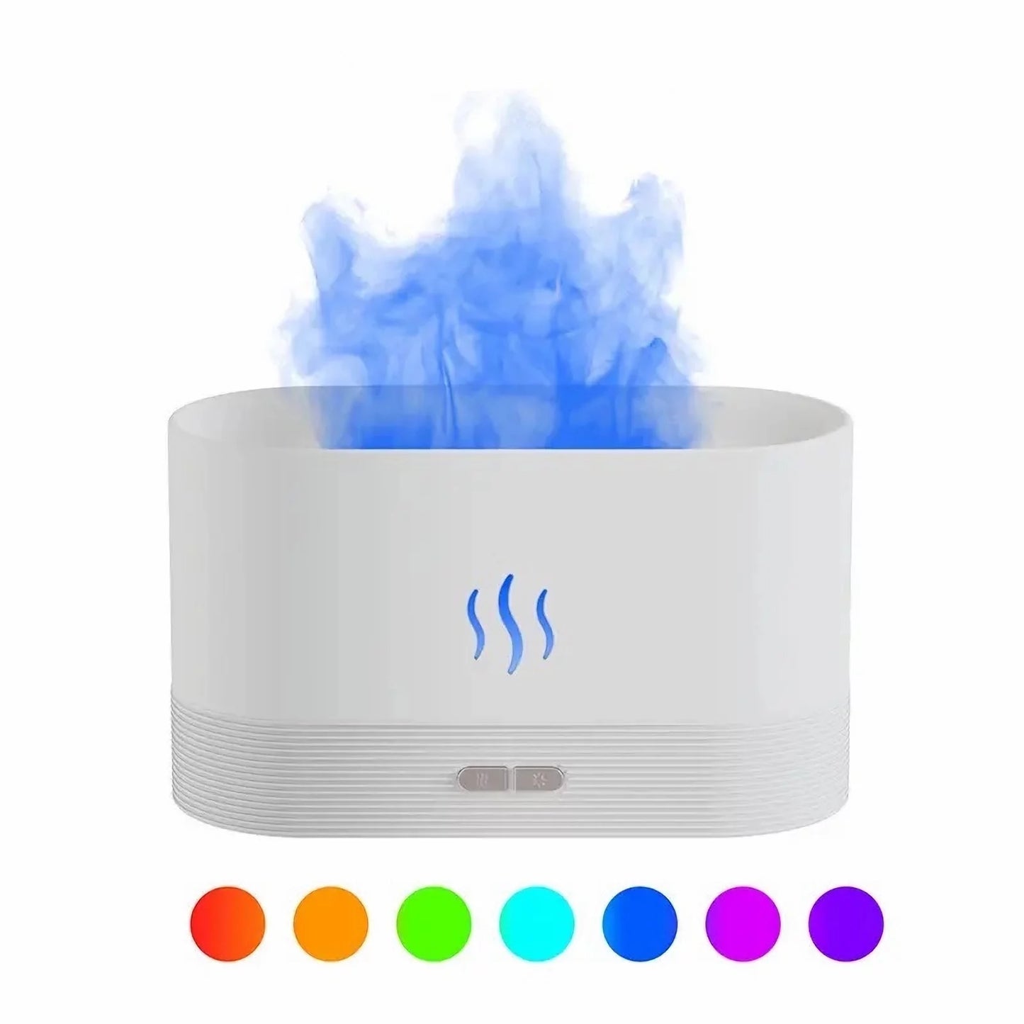 AmbientAir ™  Humidifier with 7 Colors Flame Lights, Essential Oil Diffuser, White